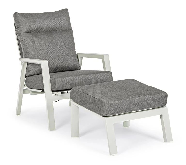 Pouf De Jardin Carré Aluminium Blanc Et Gris Keman L 60 Cm 6 Pouf De Jardin Carré Aluminium Blanc Et Gris Keman L 60 Cm – Image 6