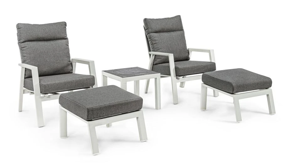 Pouf De Jardin Carré Aluminium Blanc Et Gris Keman L 60 Cm 7 Pouf De Jardin Carré Aluminium Blanc Et Gris Keman L 60 Cm – Image 7