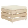 Pouf De Jardin Coussin Beige Et Palette Pin Massif Clair Inech