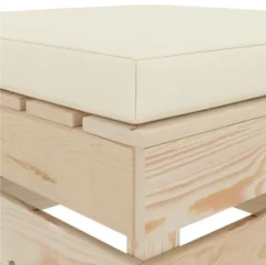 Pouf De Jardin Coussin Beige Et Palette Pin Massif Clair Inech -Chair Soldes Boutique pouf de jardin coussin beige et palette pin massif clair 8719883895734 400704