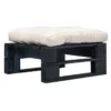 Pouf De Jardin Coussin Beige Et Palette Pin Massif Noir Farsa