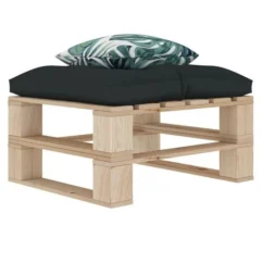 Pouf De Jardin Coussin Mutlicolore Et Pin Massif Clair Farsa