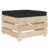Pouf De Jardin Coussin Noir Et Palette Pin Massif Clair Inech