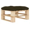 Pouf De Jardin Coussin Taupe Et Palette Pin Massif Clair Farsa