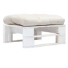 Pouf De Jardin Polyester Beige Et Pin Massif Blanc Vralee