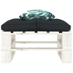 Chair Soldes Boutique -Chair Soldes Boutique repose pied palette avec coussin anthracite et fleur bois 8719883902197 1490672