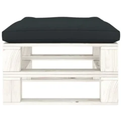 Repose-pied Palette De Jardin Avec Coussin Anthracite Bois 2 -Chair Soldes Boutique repose pied palette de jardin avec coussin anthracite bois 3666722614603 1400284