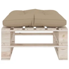 Repose-pied Palette De Jardin Avec Coussin Beige Bois De Pin -Chair Soldes Boutique repose pied palette de jardin avec coussin beige bois de pin 3666722887106 1194705