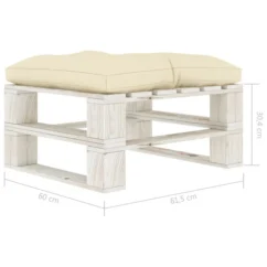 Repose-pied Palette De Jardin Avec Coussin Crème Bois 3 -Chair Soldes Boutique repose pied palette de jardin avec coussin creme bois 3666722146913 1281570
