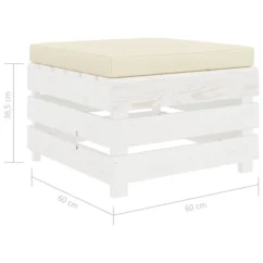 Repose-pied Palette De Jardin Avec Coussin Crème Bois -Chair Soldes Boutique repose pied palette de jardin avec coussin creme bois 8719883897110 1280724