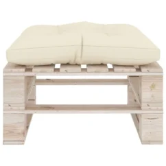 Repose-pied Palette De Jardin Avec Coussin Crème Bois De Pin -Chair Soldes Boutique repose pied palette de jardin avec coussin creme bois de pin 8720286304877 1194711