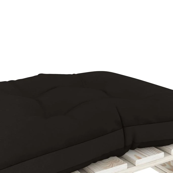 Repose-pied Palette De Jardin Avec Coussin Noir Bois 4 Repose-pied Palette De Jardin Avec Coussin Noir Bois – Image 4