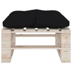 Repose-pied Palette De Jardin Avec Coussin Noir Bois De Pin -Chair Soldes Boutique repose pied palette de jardin avec coussin noir bois de pin 3666722887137 1194687