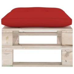 Repose-pied Palette De Jardin Avec Coussin Rouge Bois De Pin -Chair Soldes Boutique repose pied palette de jardin avec coussin rouge bois de pin 8720286304914 1209016