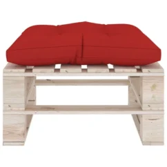 Repose-pied Palette De Jardin Avec Coussin Rouge Bois De Pin -Chair Soldes Boutique repose pied palette de jardin avec coussin rouge bois de pin 8720286304914 1209017