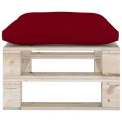Repose-pied Palette De Jardin Avec Coussin Rouge Bordeaux Pin -Chair Soldes Boutique repose pied palette de jardin avec coussin rouge bordeaux pin 8720286304921 1194722