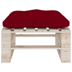 Repose-pied Palette De Jardin Avec Coussin Rouge Bordeaux Pin -Chair Soldes Boutique repose pied palette de jardin avec coussin rouge bordeaux pin 8720286304921 1194723