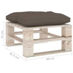 Repose-pied Palette De Jardin Avec Coussin Taupe Bois De Pin -Chair Soldes Boutique repose pied palette de jardin avec coussin taupe bois de pin 8720286304853 1194701