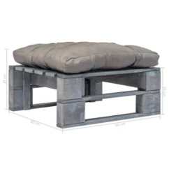 Repose-pied Palette De Jardin Avec Coussins Gris Bois Gris -Chair Soldes Boutique repose pied palette de jardin avec coussins gris bois gris 3666722762533 1176579