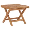 Repose-pied Pliable 46,5x49x41,5 Cm Bois De Teck Solide