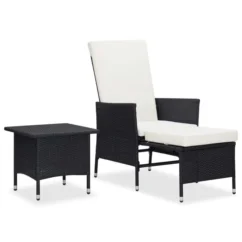 Meilleures ventes 16 Salon De Jardin 2 Pcs Avec Coussins Résine Tressée Noir 2