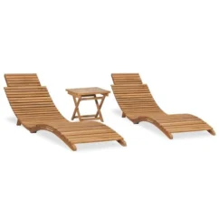 Meilleures ventes 20 Salon De Jardin Pliable 3 Pcs Bois De Teck Solide