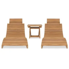 Meilleures ventes -Chair Soldes Boutique salon de jardin pliable 3 pcs bois de teck solide 3666722434591 810770