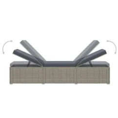 Set Chaise Longue Et Table Tissu Et Résine Tressée Gris Viali -Chair Soldes Boutique set chaise longue et table tissu et resine tressee gris 3666722554411 389565