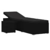 Set Chaise Longue Et Table Tissu Et Résine Tressée Noir Viali