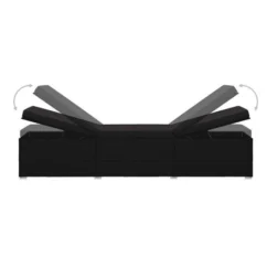 Set Chaise Longue Et Table Tissu Et Résine Tressée Noir Viali -Chair Soldes Boutique set chaise longue et table tissu et resine tressee noir 3666722554404 389570