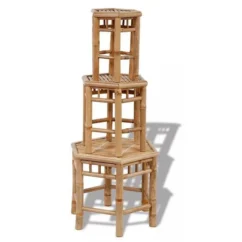 Set De 3 Tabourets De Jardin Bambou Clair Maboun 5 Set De 3 Tabourets De Jardin Bambou Clair Maboun -Chair Soldes Boutique set de 3 tabourets de jardin bambou clair maboun 3666722763028 386558