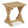 Tabouret De Jardin Teck Massif Clair Ketia - Lot De 2
