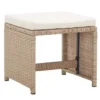 Tabouret De Jardin Tissu Crème Et Résine Beige Reli - Lot De 2