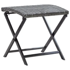 Tabouret Pliable Résine Tressée Gris