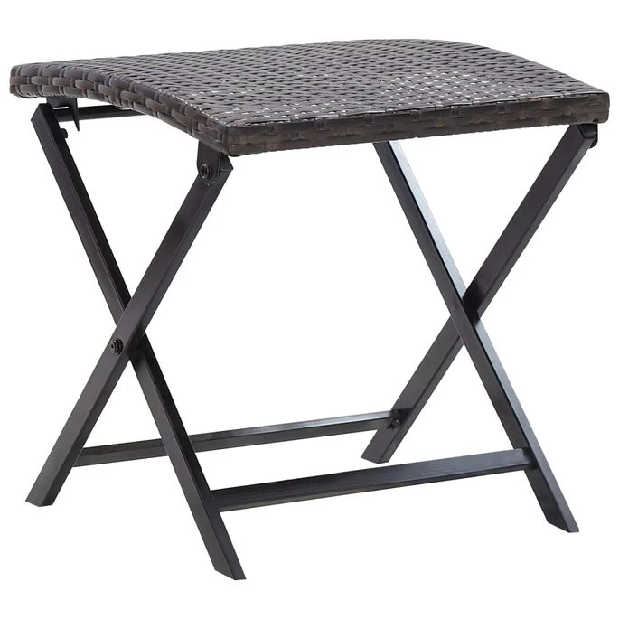 Tabouret Pliable Résine Tressée Marron 1 Tabouret Pliable Résine Tressée Marron