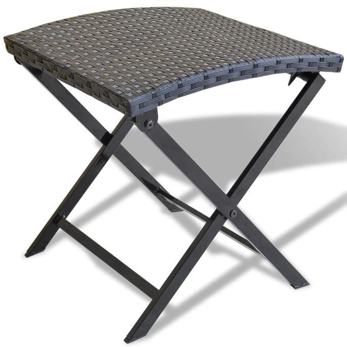 Tabouret Pliable Résine Tressée Noir 1 Tabouret Pliable Résine Tressée Noir