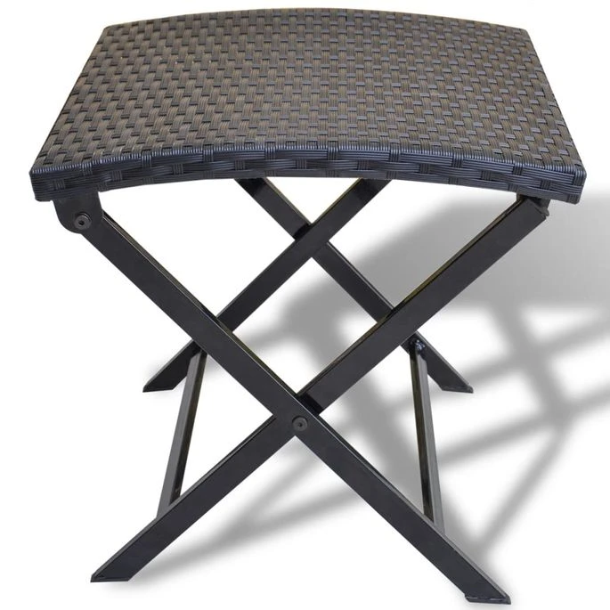 Tabouret Pliable Résine Tressée Noir 2 Tabouret Pliable Résine Tressée Noir – Image 2