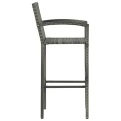 Tabourets De Bar 2 Pcs Gris Résine Tressée -Chair Soldes Boutique tabourets de bar 2 pcs gris resine tressee 3666722354813 943917