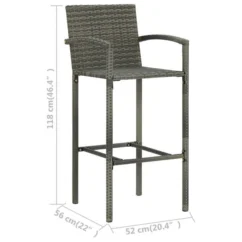 Tabourets De Bar 2 Pcs Gris Résine Tressée -Chair Soldes Boutique tabourets de bar 2 pcs gris resine tressee 3666722354813 943921
