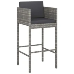 Tabourets De Bar 4 Pcs Avec Coussins Gris Résine Tressée -Chair Soldes Boutique tabourets de bar 4 pcs avec coussins gris resine tressee 3666722243377 1102437