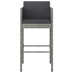 Tabourets De Bar 4 Pcs Avec Coussins Gris Résine Tressée -Chair Soldes Boutique tabourets de bar 4 pcs avec coussins gris resine tressee 3666722243377 1102438