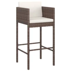 Tabourets De Bar 4 Pcs Avec Coussins Marron Résine Tressée -Chair Soldes Boutique tabourets de bar 4 pcs avec coussins marron resine tressee 3666722243124 1102842