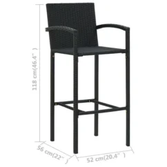 Tabourets De Bar 4 Pcs Noir Résine Tressée 15 Tabourets De Bar 4 Pcs Noir Résine Tressée -Chair Soldes Boutique tabourets de bar 4 pcs noir resine tressee 3666722354790 943937