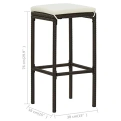 Tabourets De Bar Avec Coussins 3 Pcs Marron Résine Tressée -Chair Soldes Boutique tabourets de bar avec coussins 3 pcs marron resine tressee 3666722354912 943841