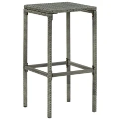 Tabourets De Bar Avec Coussins 4 Pcs Gris Résine Tressée -Chair Soldes Boutique tabourets de bar avec coussins 4 pcs gris resine tressee 3666722354868 943876