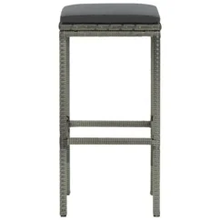 Tabourets De Bar Avec Coussins 4 Pcs Gris Résine Tressée -Chair Soldes Boutique tabourets de bar avec coussins 4 pcs gris resine tressee 3666722354868 943877