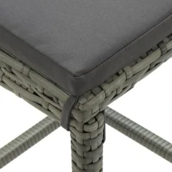 Tabourets De Bar Avec Coussins 4 Pcs Gris Résine Tressée -Chair Soldes Boutique tabourets de bar avec coussins 4 pcs gris resine tressee 3666722354868 943879