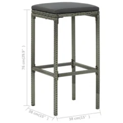 Tabourets De Bar Avec Coussins 6 Pcs Gris Résine Tressée -Chair Soldes Boutique tabourets de bar avec coussins 6 pcs gris resine tressee 3666722413534 847406