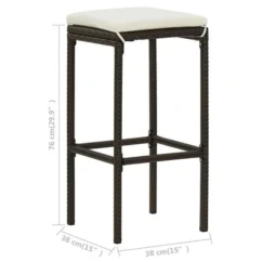 Tabourets De Bar Avec Coussins 6 Pcs Marron Résine Tressée -Chair Soldes Boutique tabourets de bar avec coussins 6 pcs marron resine tressee 3666722354851 943889