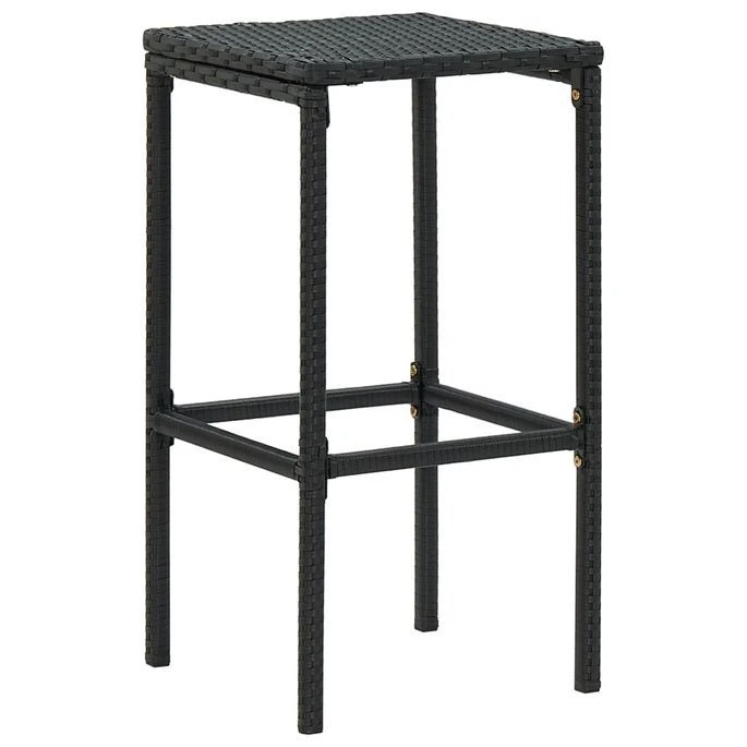 Tabourets De Bar Avec Coussins 6 Pcs Noir Résine Tressée 3 Tabourets De Bar Avec Coussins 6 Pcs Noir Résine Tressée – Image 3